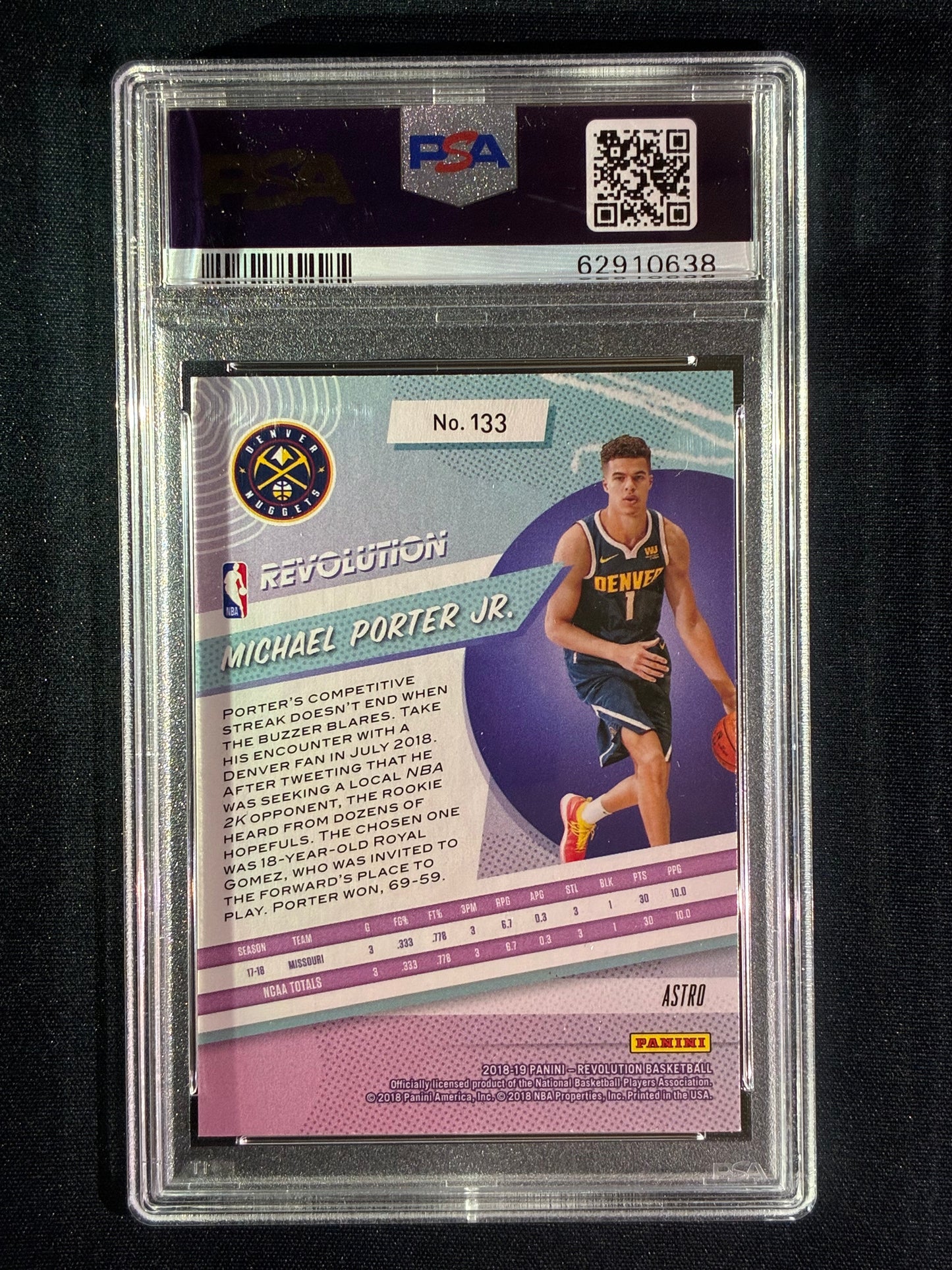 2018-19 Revolution MICHAEL PORTER JR. Rookie Astro #133 PSA 10 (638)