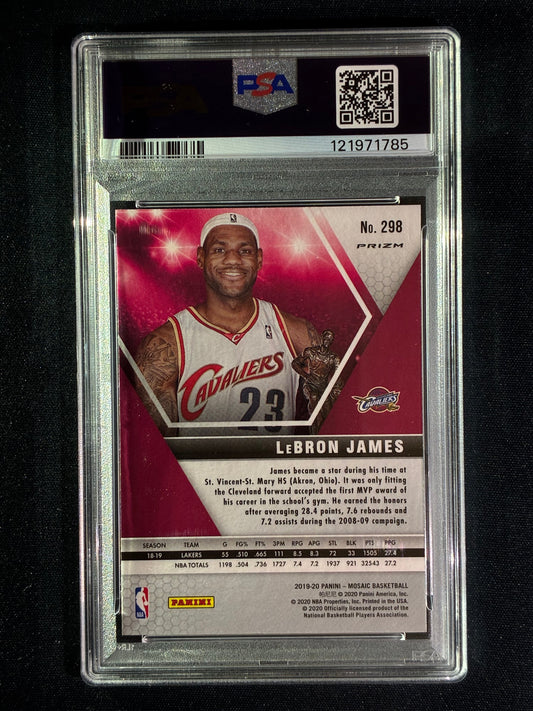 2019-20 Mosaic LEBRON JAMES MVPs Pink Camo Mosaic Prizm #298 PSA 10 (785)
