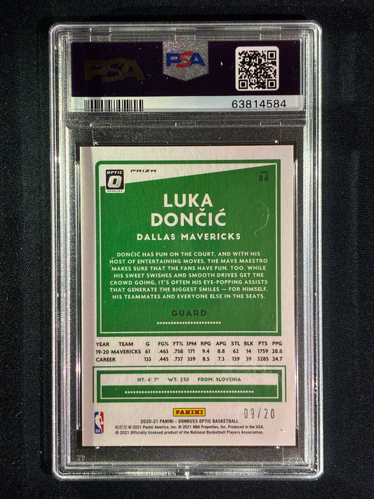 2020-21 Donruss Optic LUKA DONCIC Fast Break Pink 9/20 #86 PSA 10 (584)