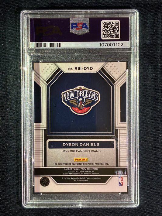 2022-23 Prizm DYSON DANIELS Rookie Signatures Prizm Auto Base #DYD PSA 10 (102)