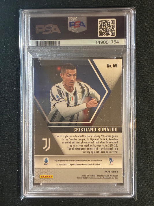 2020-21 Mosaic Serie A CRISTIANO RONALDO Mosaic Silver #59 PSA 10 (754)