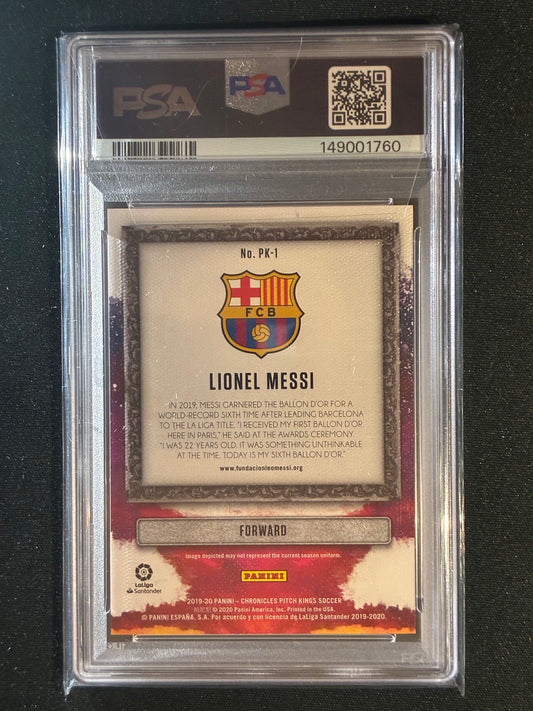 2019-20 Chronicles La Liga LIONEL MESSI Pitch Kings Insert PK-1 PSA 9 (760)