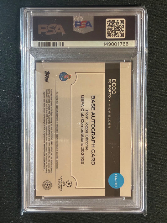 2024-25 Topps Chrome UCL DECO Chrome Auto Gold Lava CA-DC 39/50 PSA 9 (766)