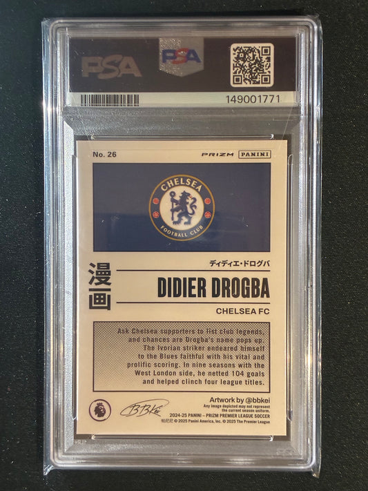 2024-25 Prizm Premier League EPL DIDIER DROGBA Manga SSP #26 PSA 10 (771)