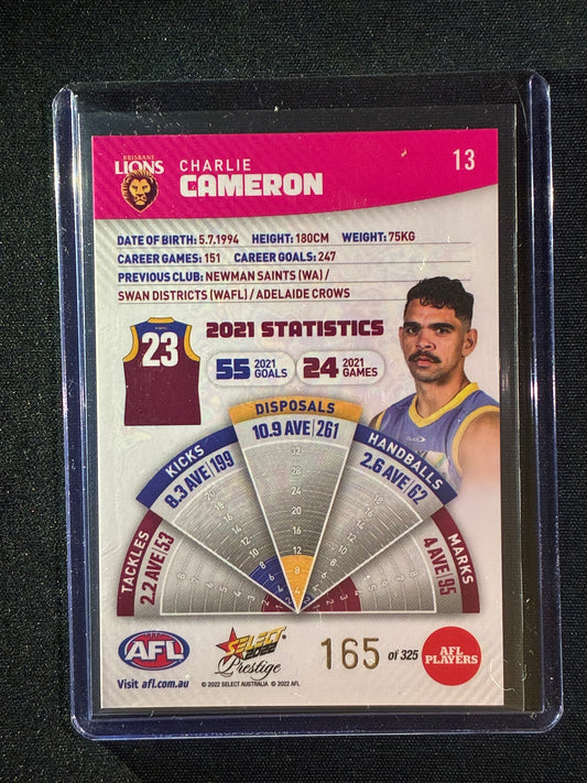 2022 Footy Stars Prestige CHARLIE CAMERON Pink Parallel 165/325