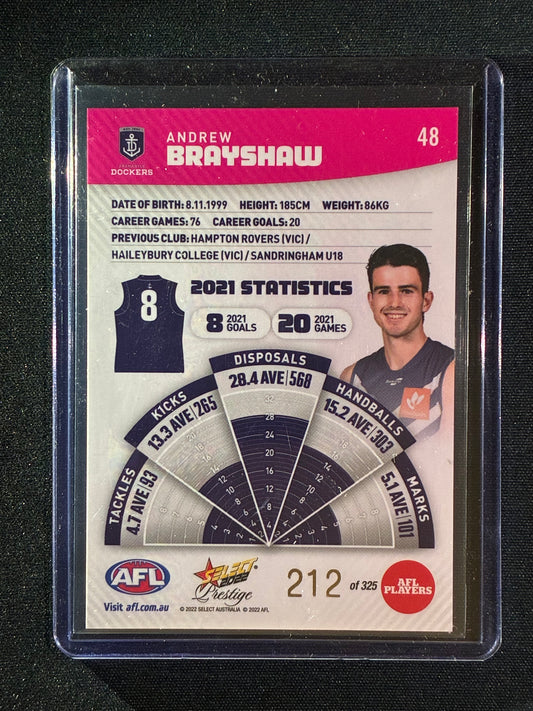 2022 Footy Stars Prestige ANDREW BRAYSHAW Pink Parallel 212/325