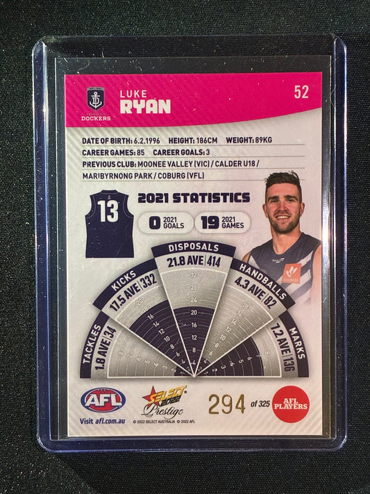 2022 Footy Stars Prestige LUKE RYAN Pink Parallel 294/325