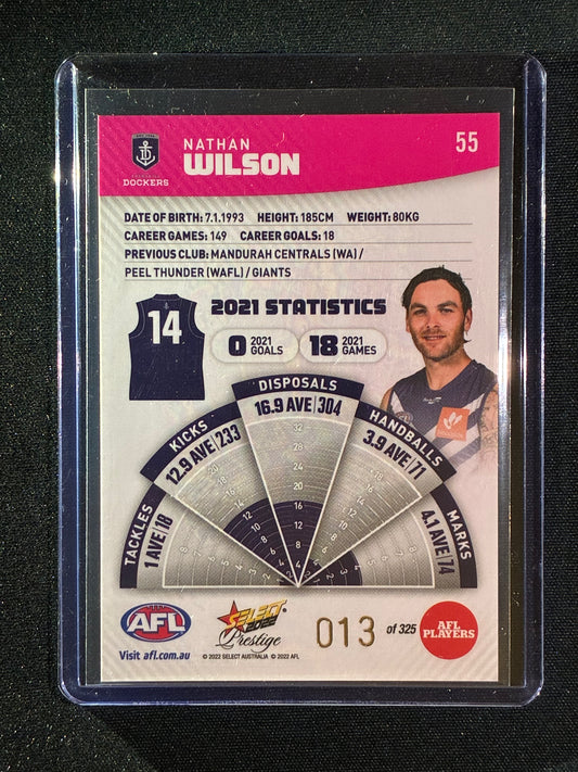 2022 Footy Stars Prestige NATHAN WILSON Pink Parallel 13/325