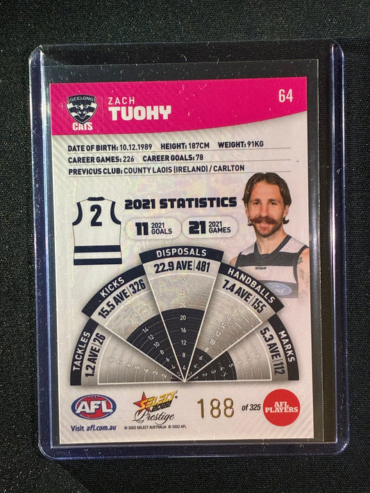 2022 Footy Stars Prestige ZACH TUOHY Pink Parallel 188/325