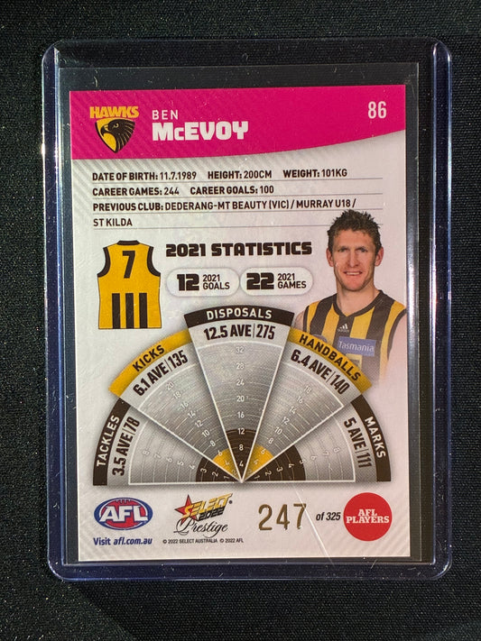 2022 Footy Stars Prestige BEN MCEVOY Pink Parallel 247/325