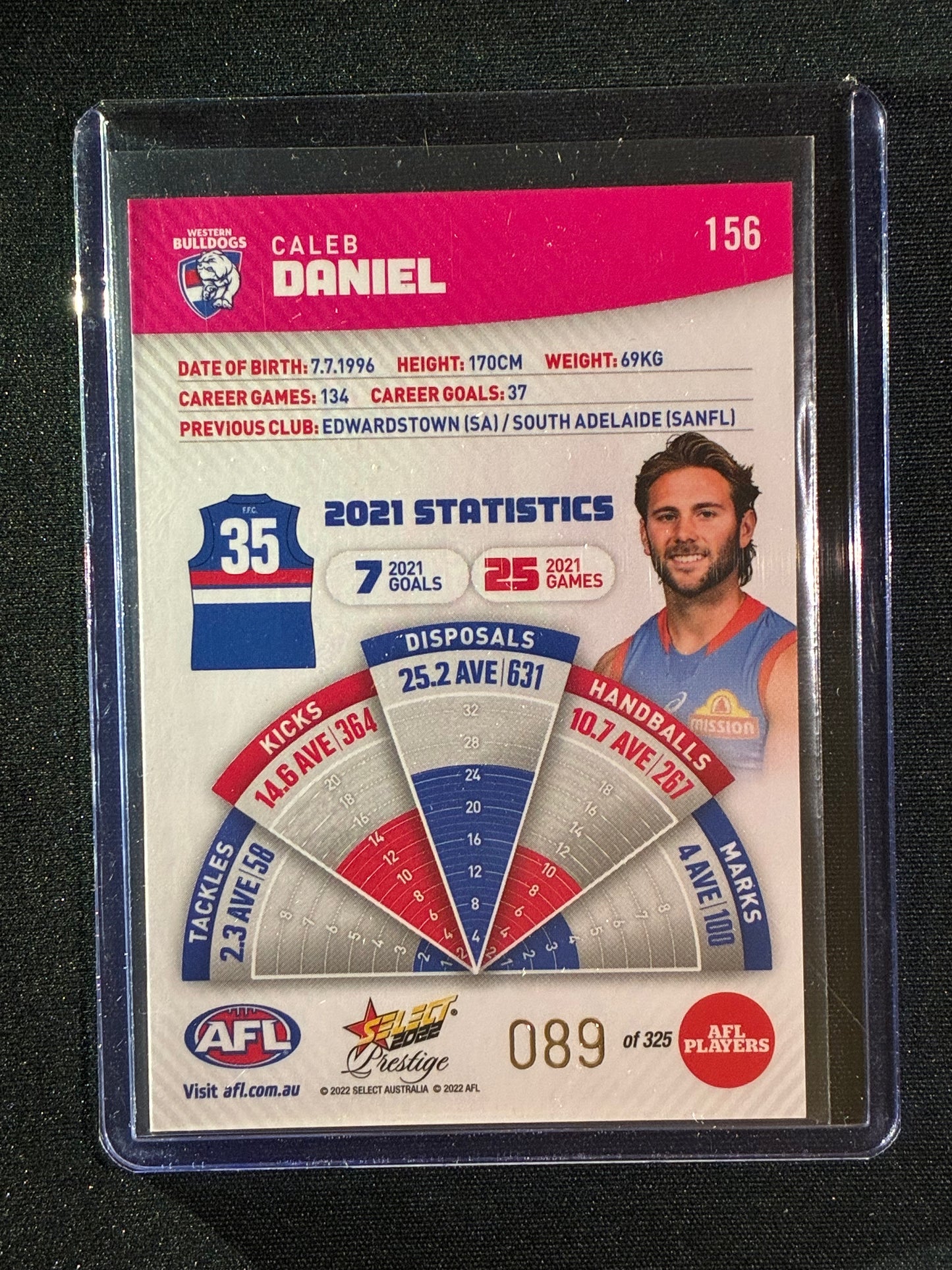 2022 Footy Stars Prestige CALEB DANIEL Pink Parallel 89/325