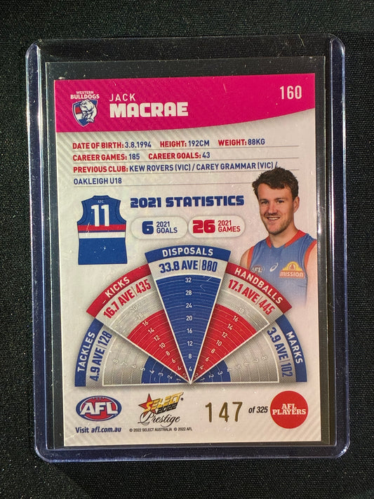 2022 Footy Stars Prestige JACK MACRAE Pink Parallel 147/325