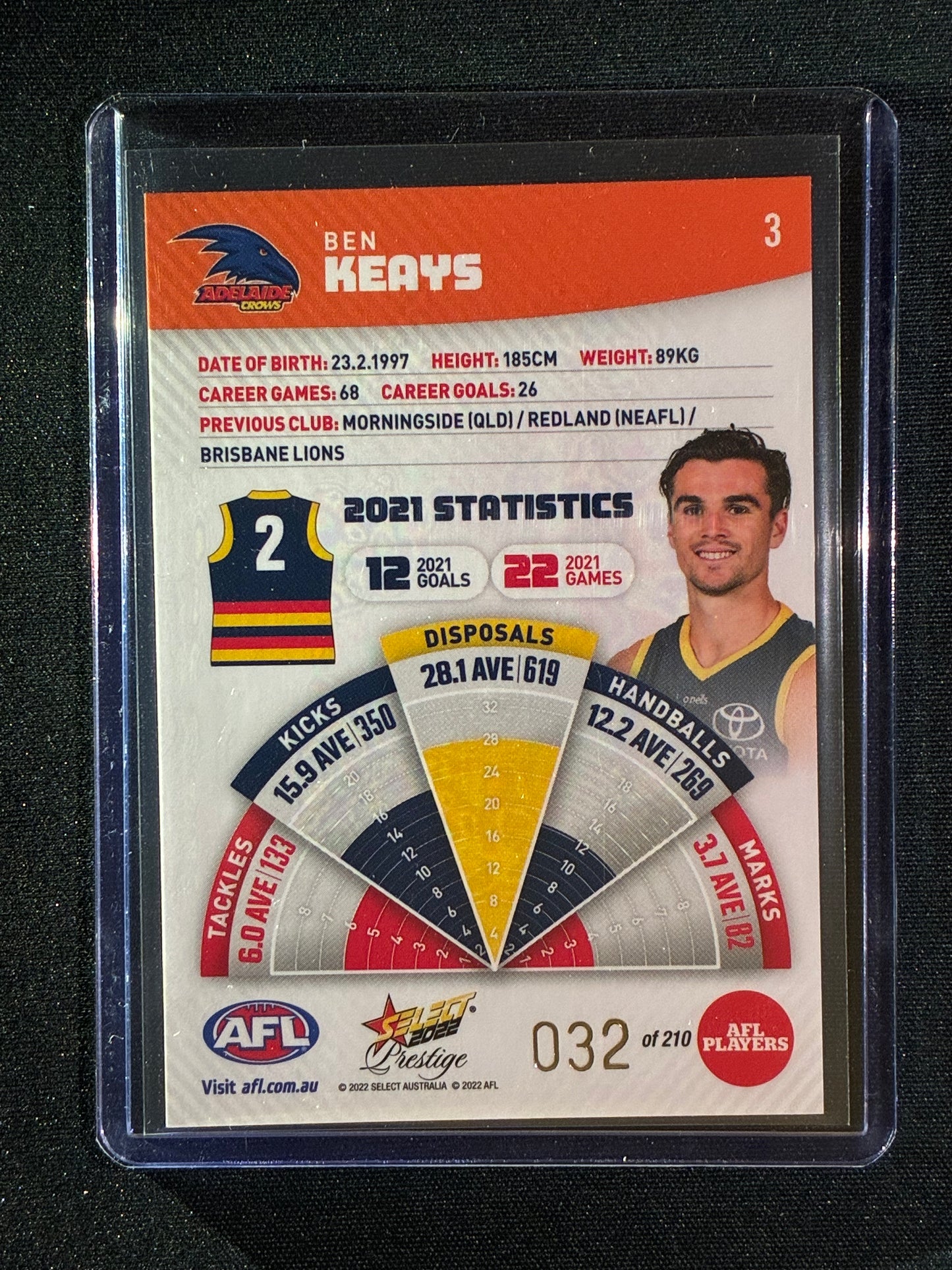 2022 Footy Stars Prestige BEN KEAYS Orange Parallel 32/210