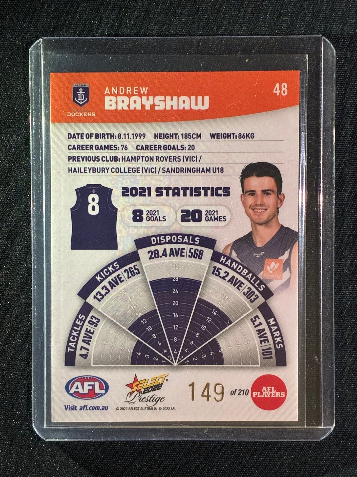 2022 Footy Stars Prestige ANDREW BRAYSHAW Orange Parallel 149/210