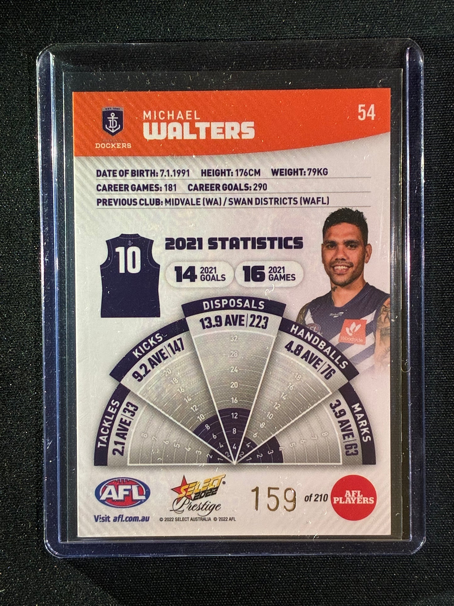 2022 Footy Stars Prestige MICHAEL WALTERS Orange Parallel 159/210