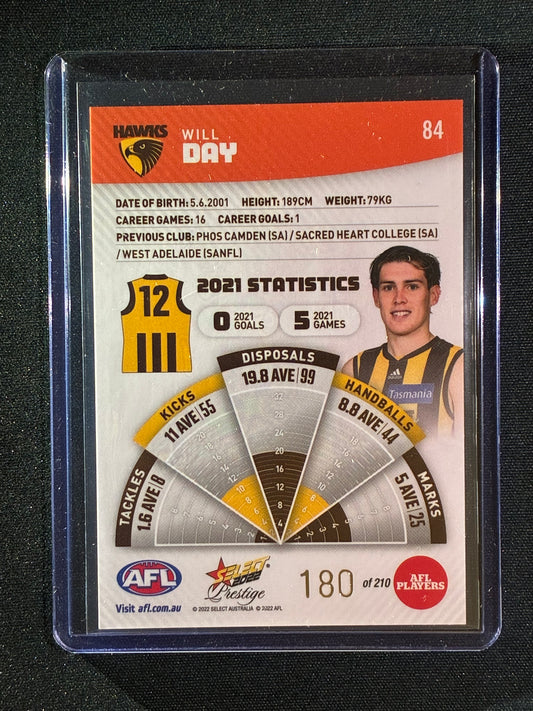 2022 Footy Stars Prestige WILL DAY Orange Parallel 180/210