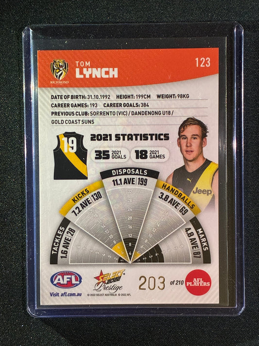 2022 Footy Stars Prestige TOM LYNCH Orange Parallel 203/210