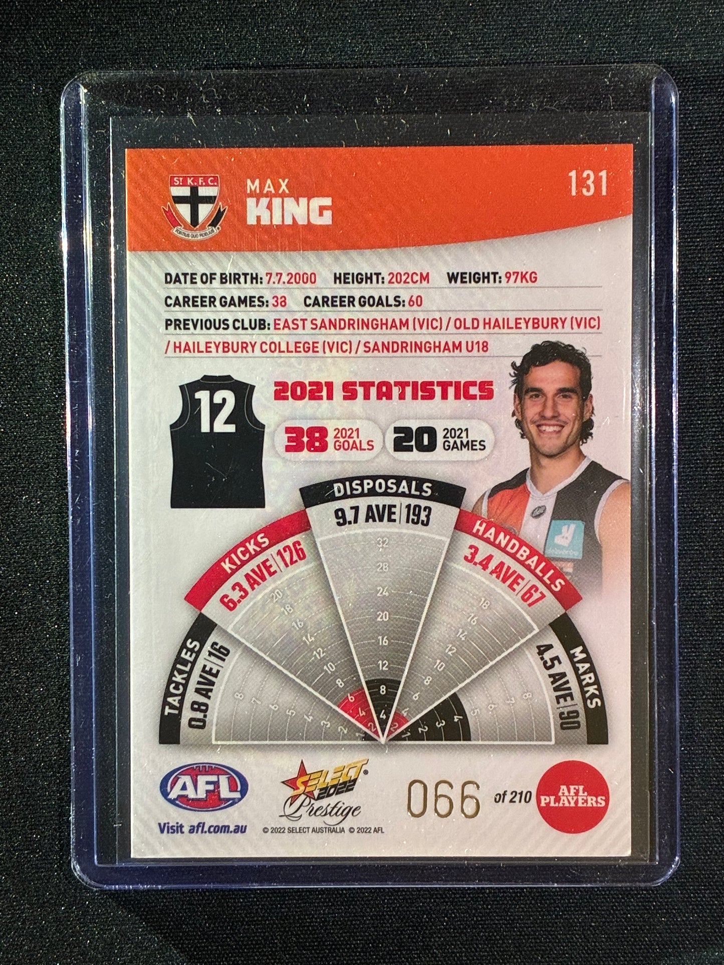 2022 Footy Stars Prestige MAX KING Orange Parallel 66/210