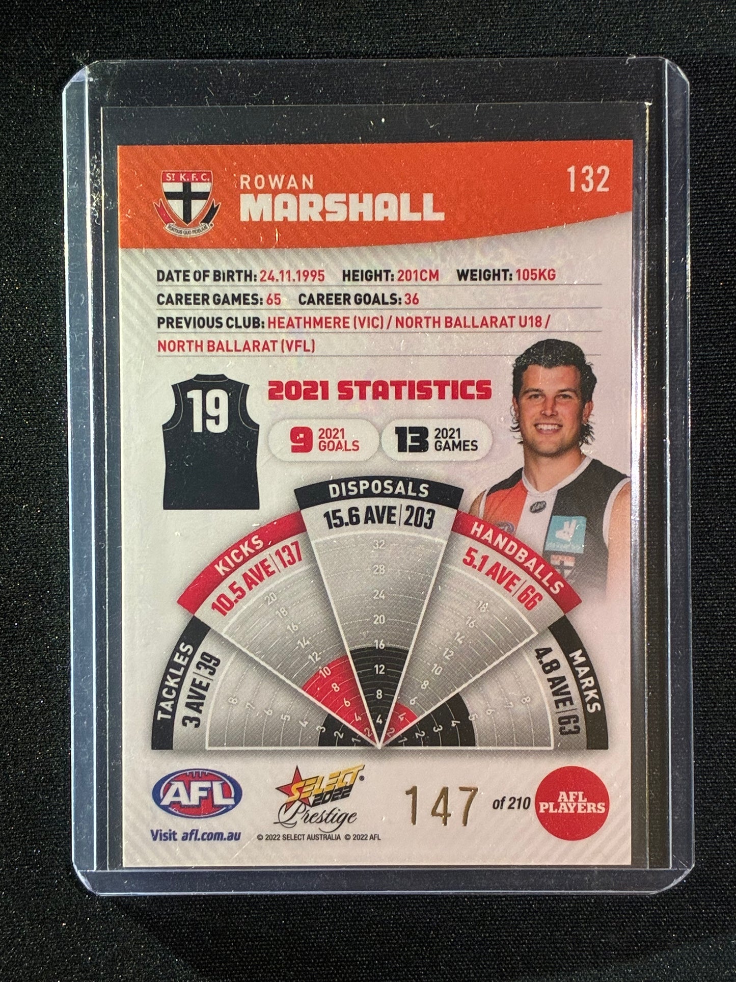 2022 Footy Stars Prestige ROWAN MARSHALL Orange Parallel 147/210