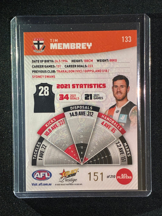 2022 Footy Stars Prestige TIM MEMBREY Orange Parallel 151/210