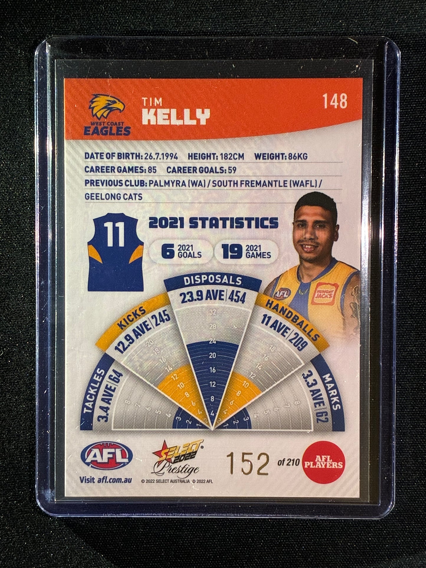 2022 Footy Stars Prestige TIM KELLY Orange Parallel 152/210