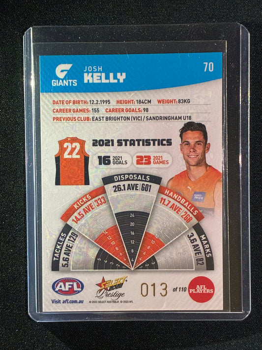 2022 Footy Stars Prestige JOSH KELLY Blue Parallel 13/110