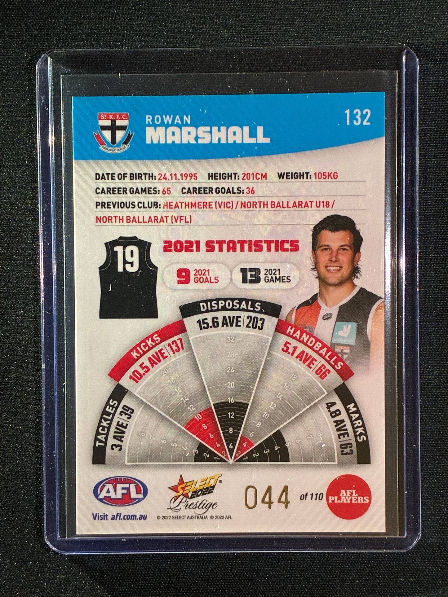 2022 Footy Stars Prestige ROWAN MARSHALL Blue Parallel 44/110