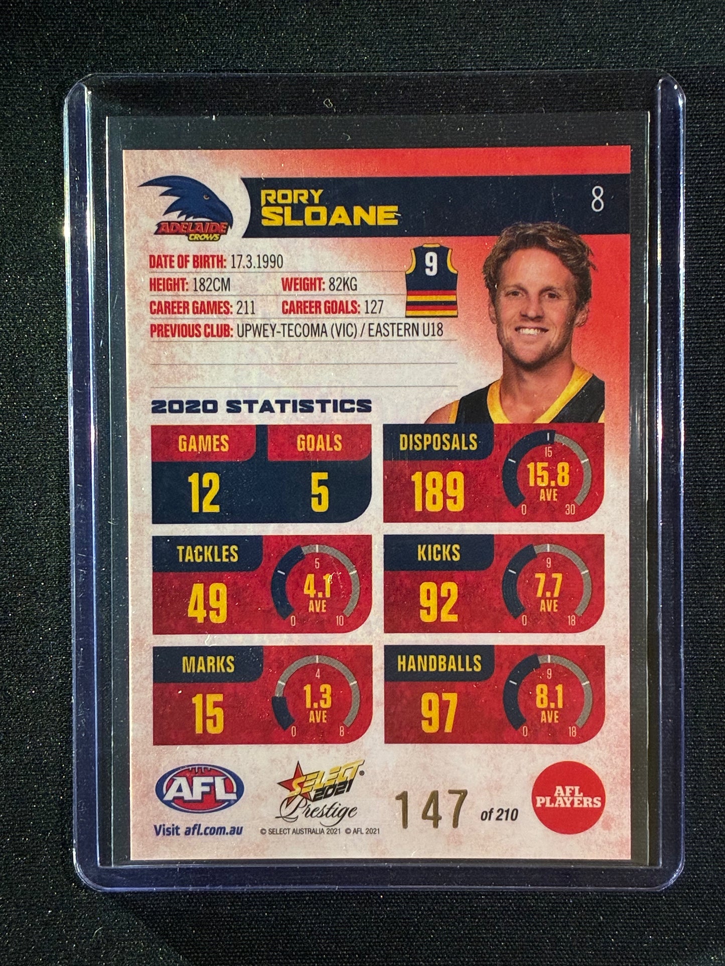 2021 Footy Stars Prestige RORY SLOANE Red Orange Parallel 147/210