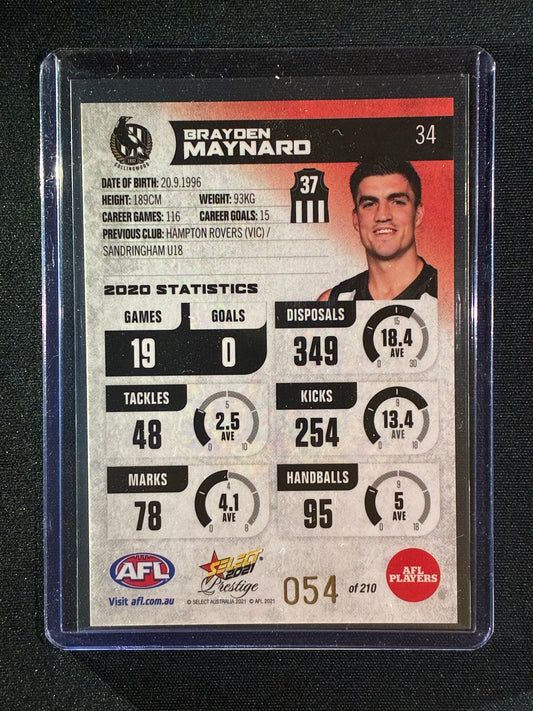 2021 Footy Stars Prestige BRAYDEN MAYNARD Red Orange Parallel 54/210
