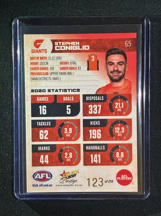 2021 Footy Stars Prestige STEPHEN CONIGLIO Red Orange Parallel 123/210