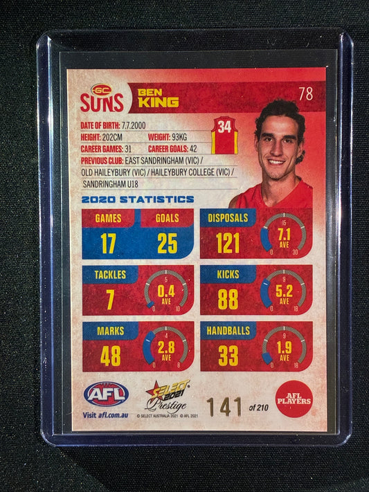 2021 Footy Stars Prestige BEN KING Red Orange Parallel 141/210