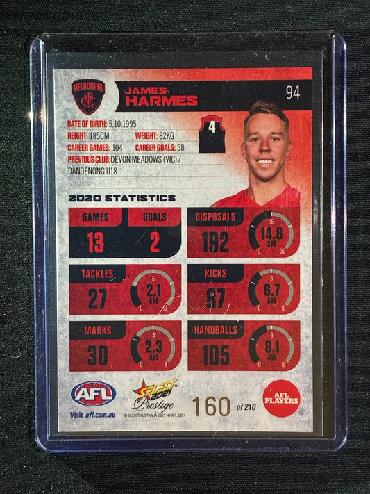 2021 Footy Stars Prestige JAMES HARMES Red Orange Parallel 160/210