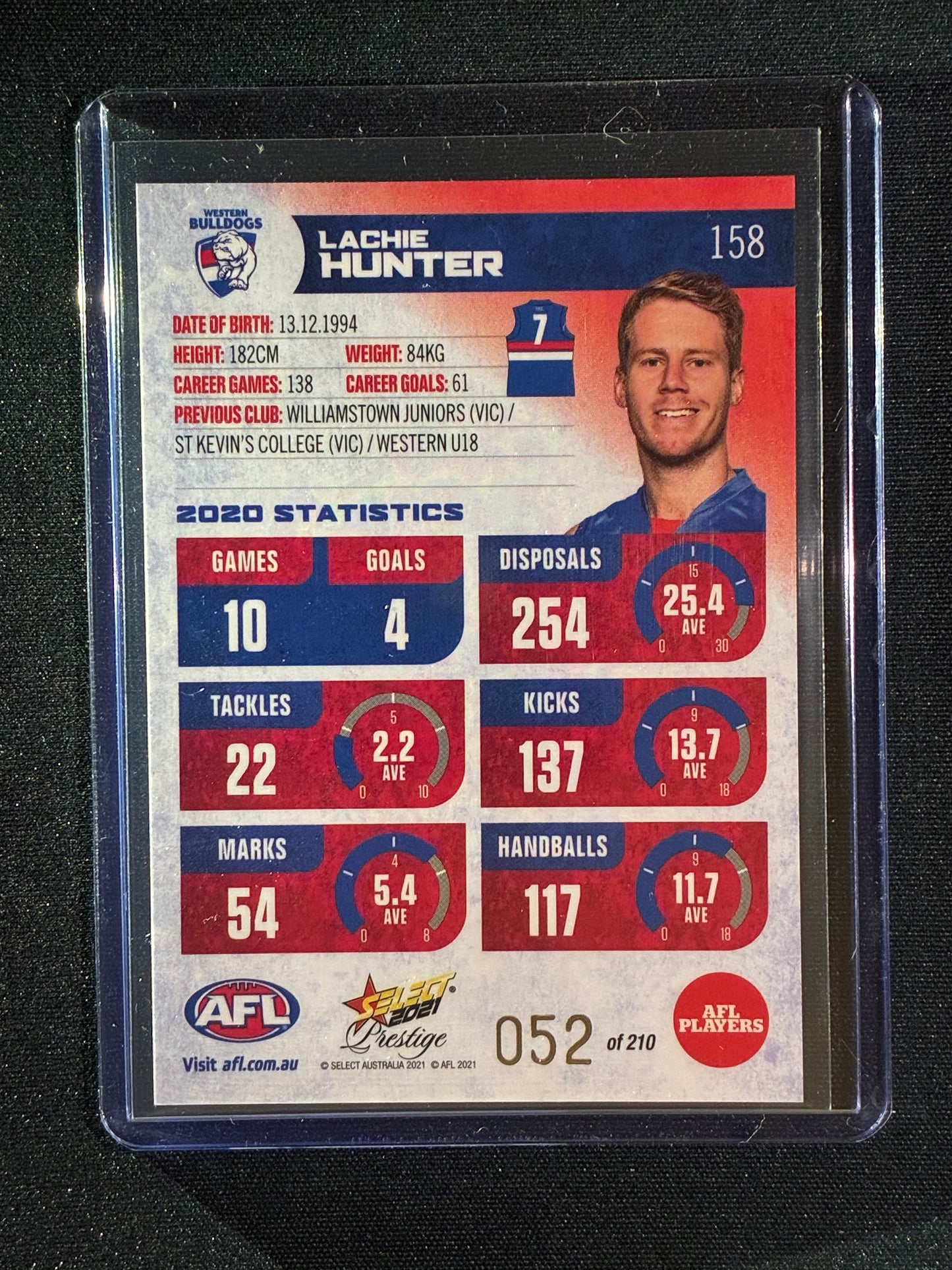 2021 Footy Stars Prestige LACHIE HUNTER Red Orange Parallel 52/210