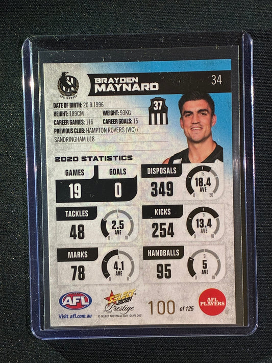 2021 Footy Stars Prestige BRAYDEN MAYNARD Blue Parallel 100/125