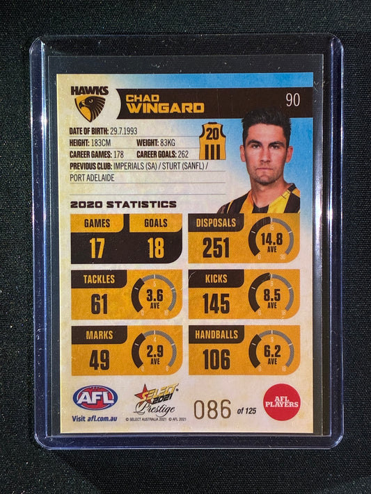 2021 Footy Stars Prestige CHAD WINGARD Blue Parallel 86/125