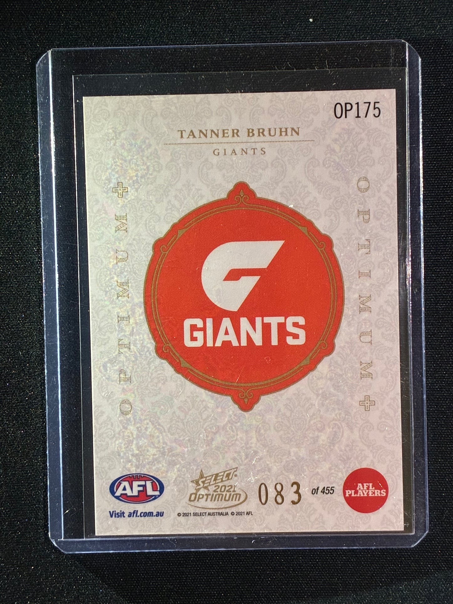 2021 Optimum TANNER BRUHN Rookie Optimum+ Plus 83/455