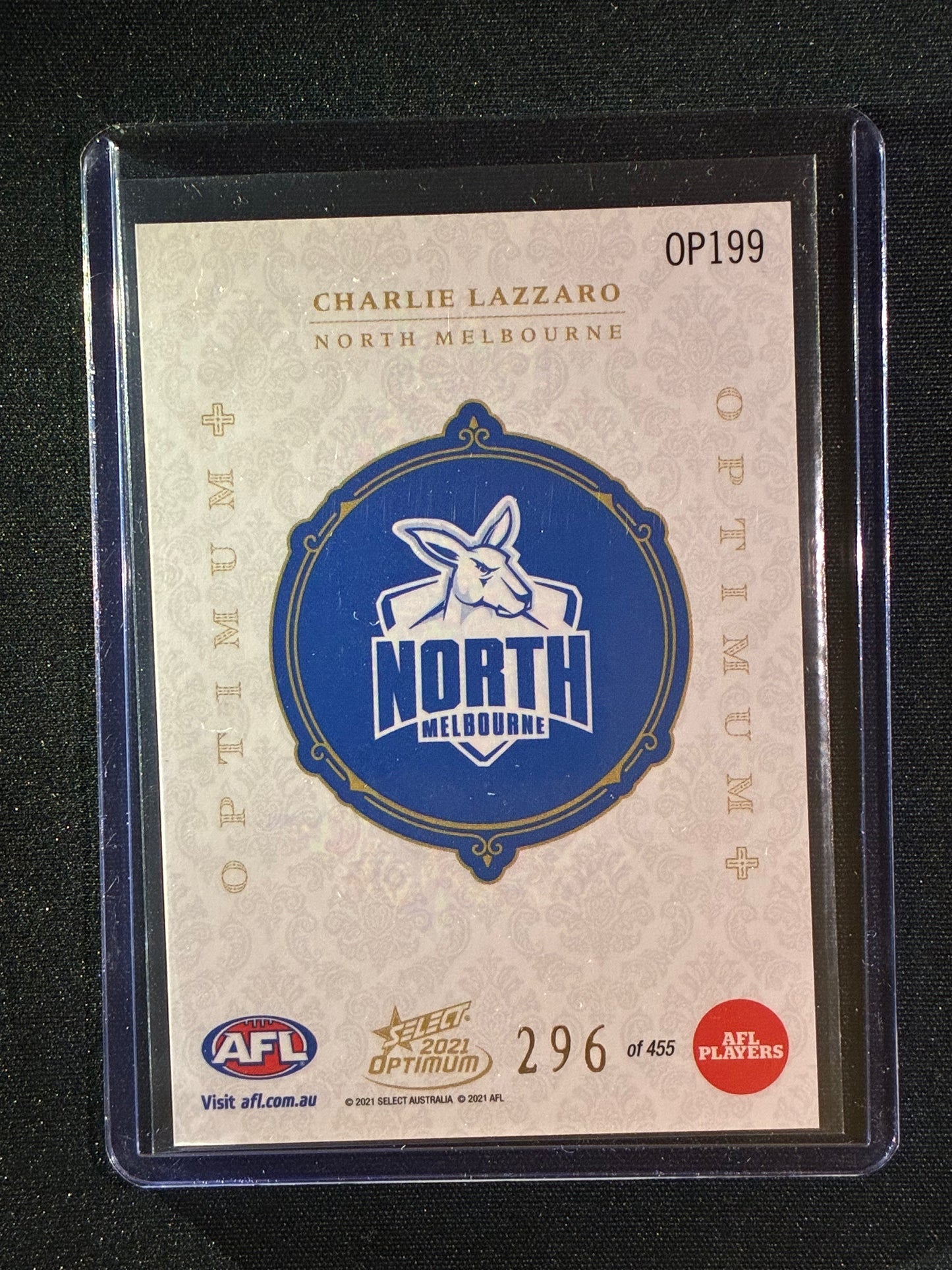 2021 Optimum CHARLIE LAZZARO Rookie Optimum+ Plus 296/455