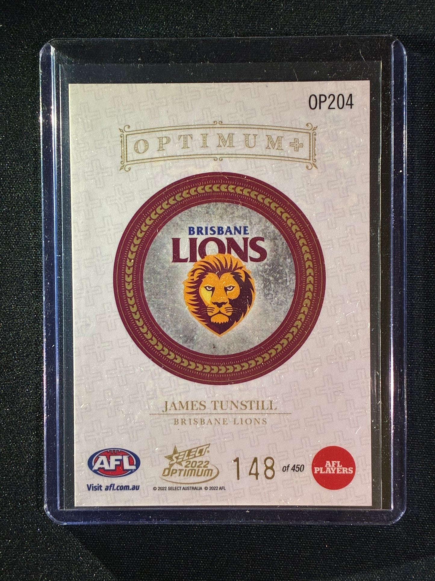 2022 Optimum JAMES TUNSTILL Rookie Optimum+ Plus 148/450
