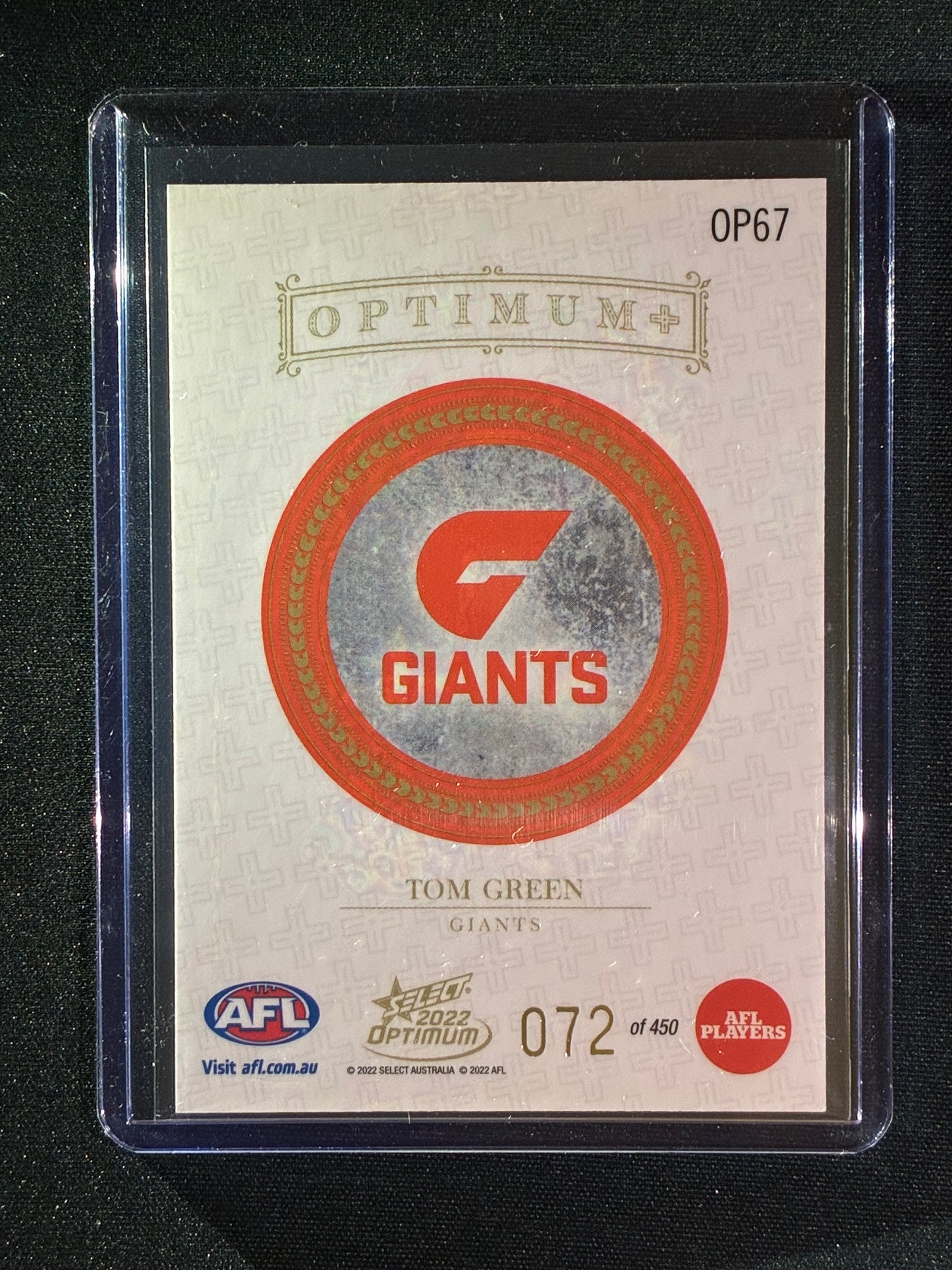 2022 Optimum TOM GREEN Optimum+ Plus 72/450