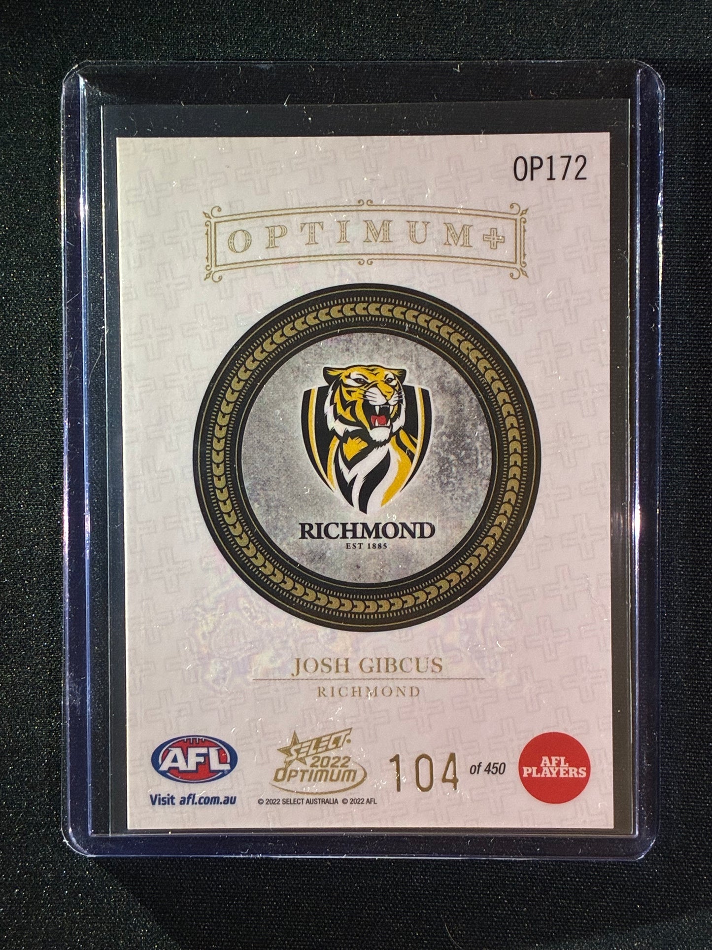 2022 Optimum JOSH GIBCUS Rookie Optimum+ Plus 104/450