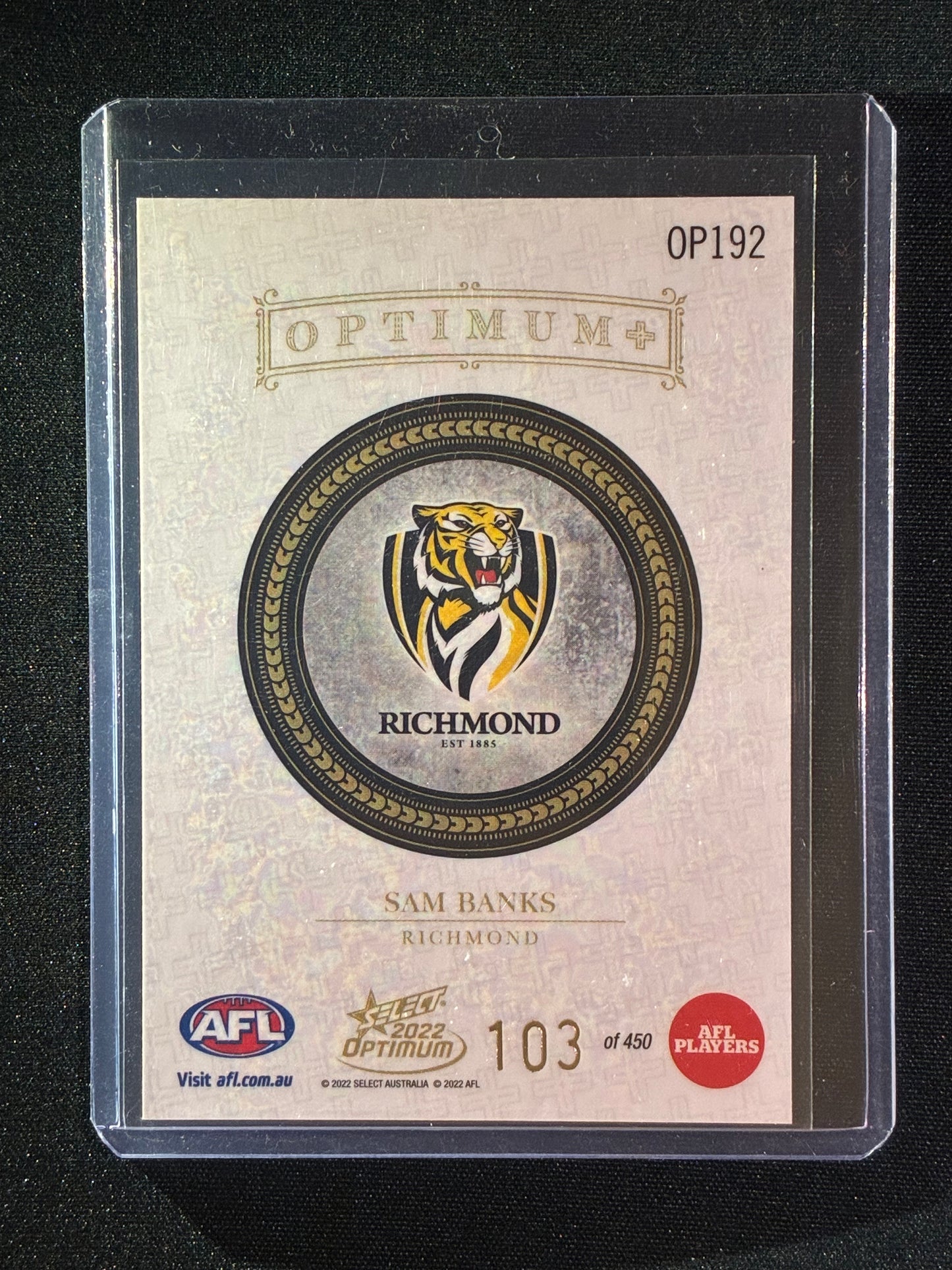 2022 Optimum SAM BANKS Rookie Optimum+ Plus 103/450