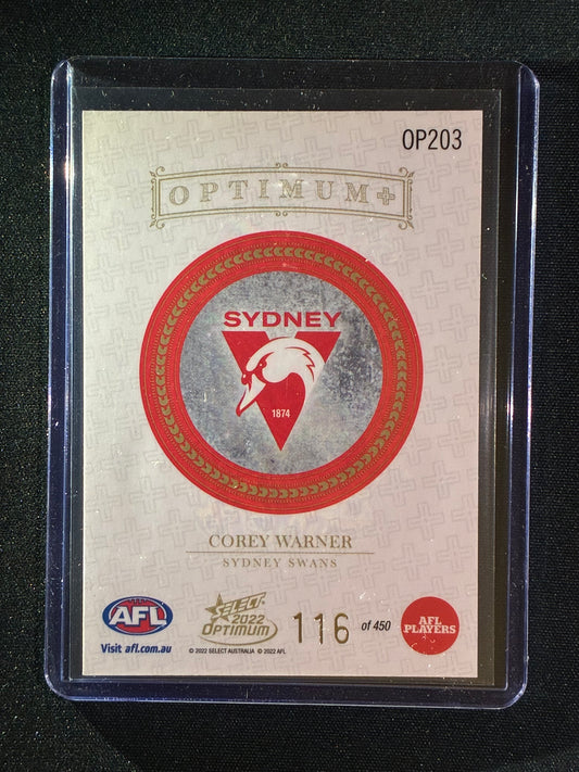 2022 Optimum COREY WARNER Rookie Optimum+ Plus 116/450