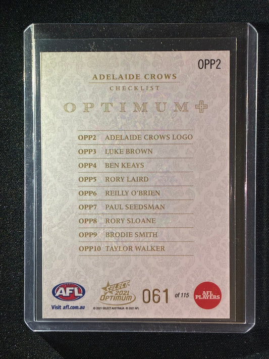 2021 Optimum ADELAIDE CROWS LOGO CHECKLIST Optimum+ Plus Parallel 61/115