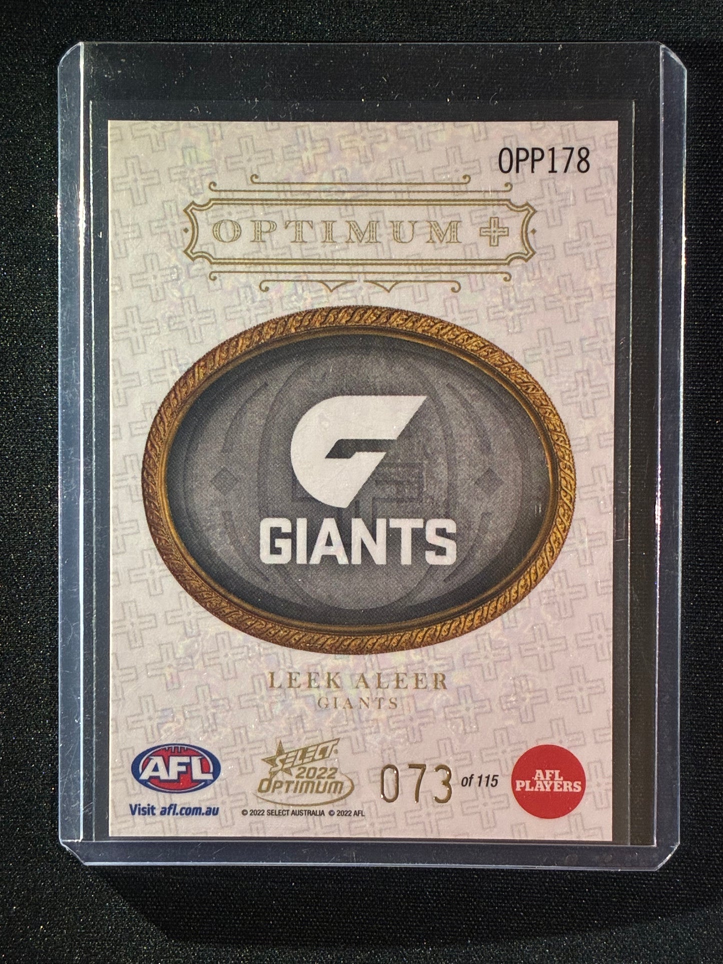 2022 Optimum LEEK ALEER Rookie Optimum+ Plus Parallel 73/115