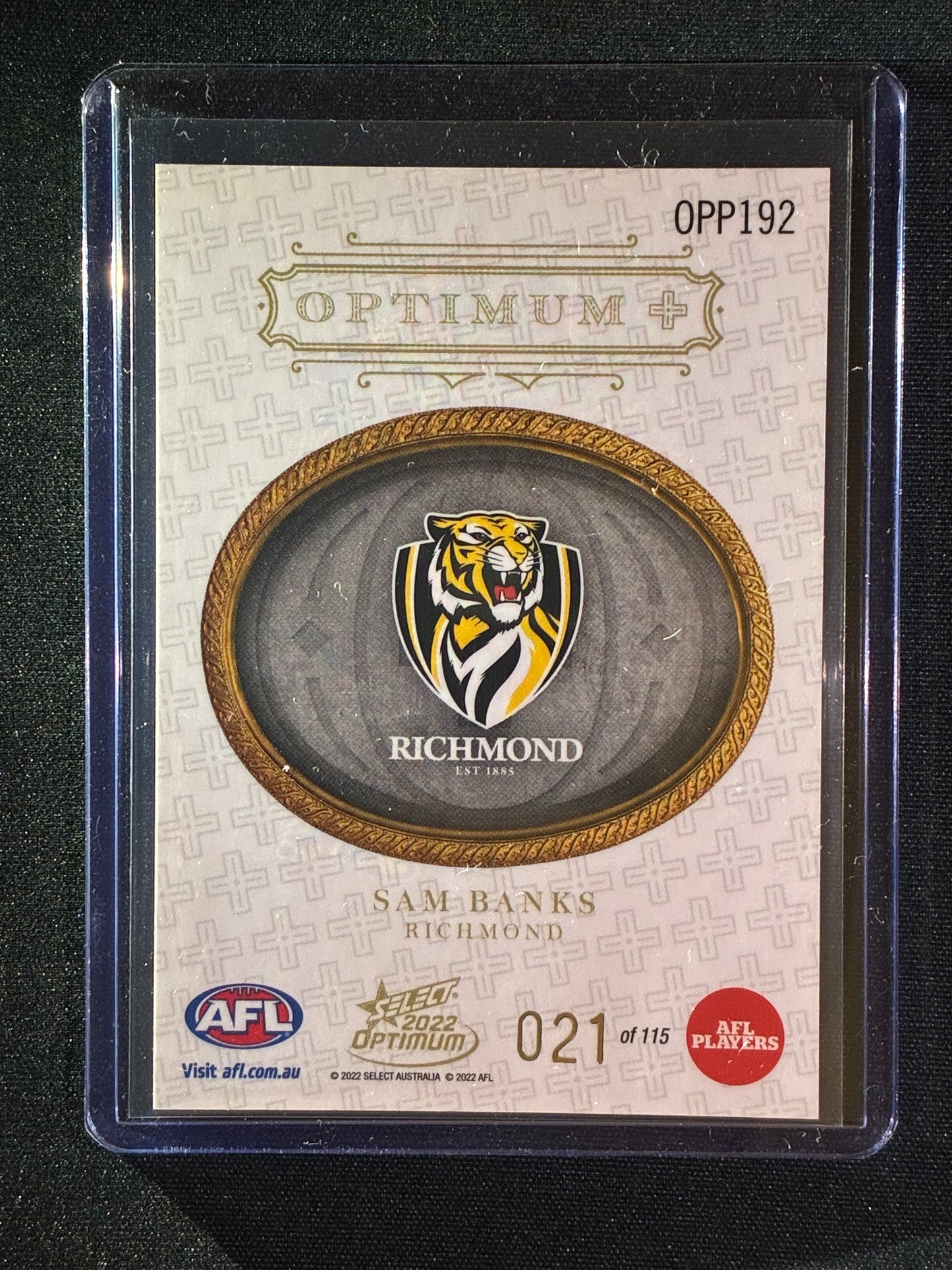 2022 Optimum SAM BANKS Rookie Optimum+ Plus Parallel 21/115
