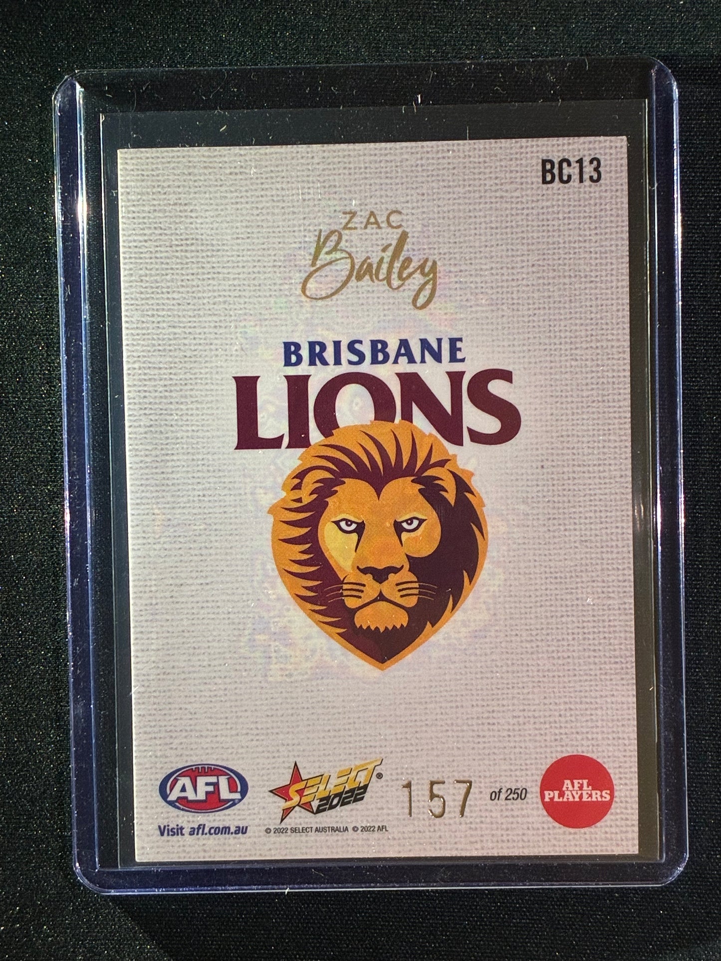 2022 Footy Stars ZAC BAILEY Blank Canvas 157/250