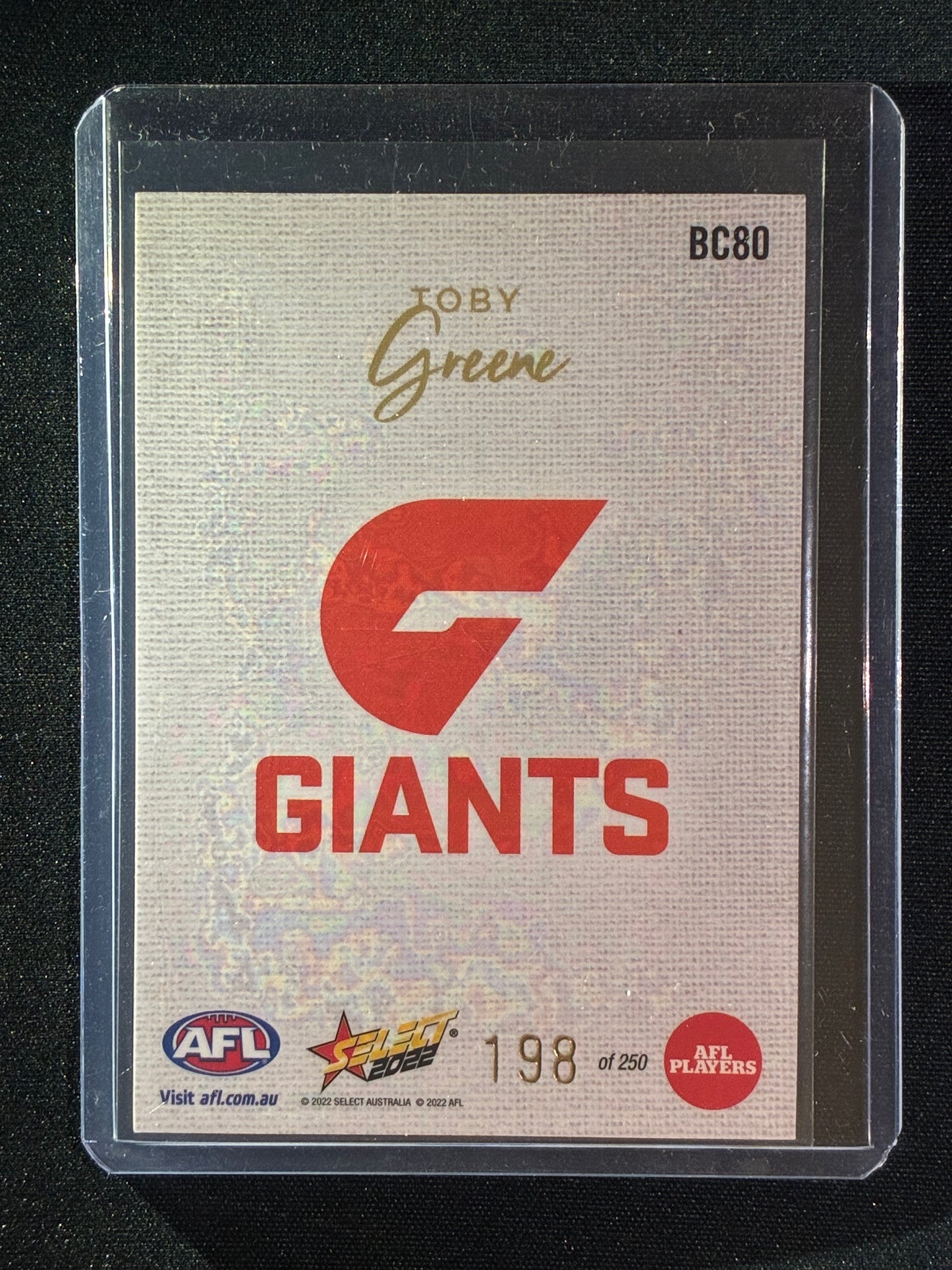 2022 Footy Stars TOBY GREENE Blank Canvas 198/250