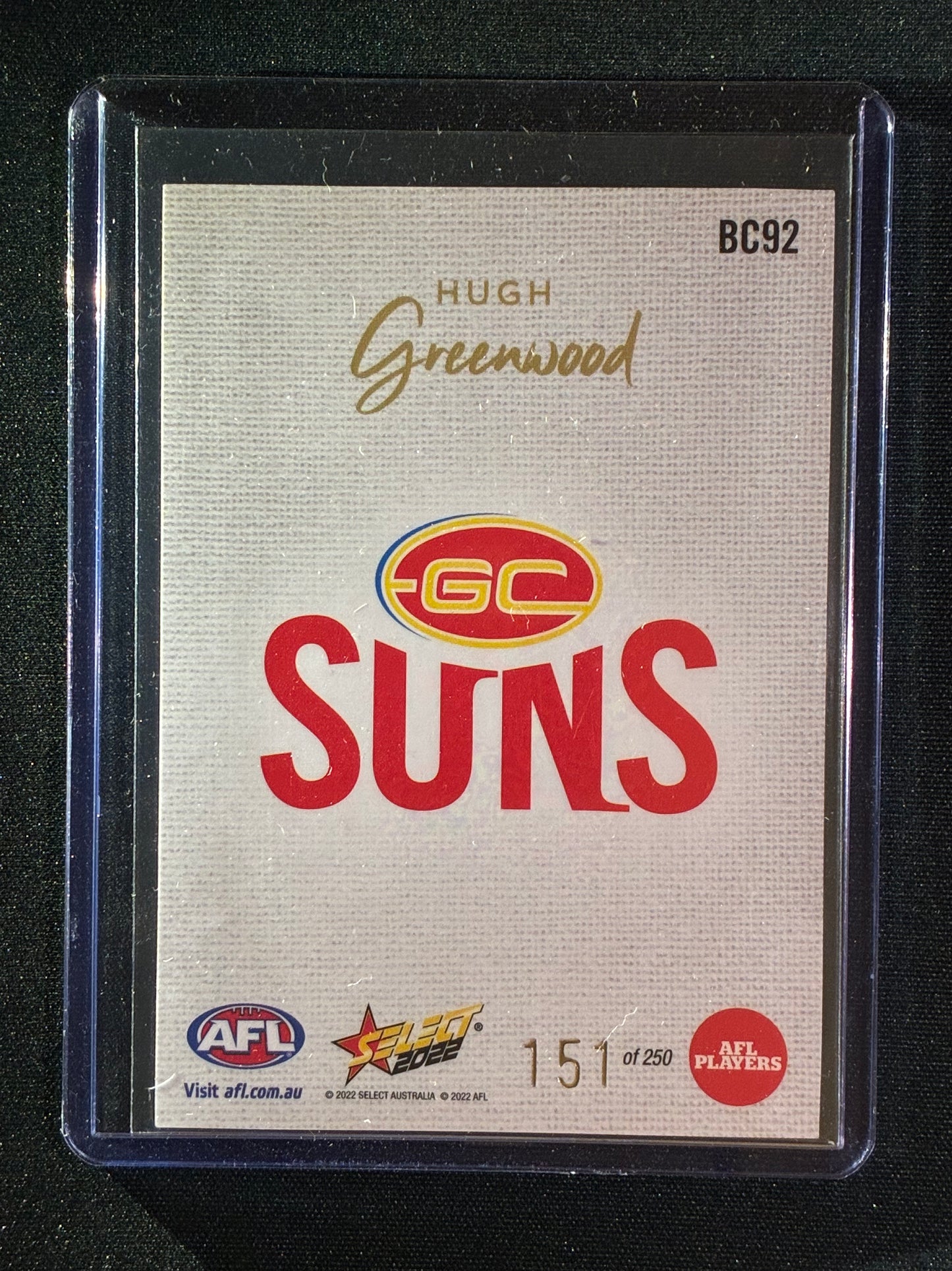 2022 Footy Stars HUGH GREENWOOD Blank Canvas 151/250