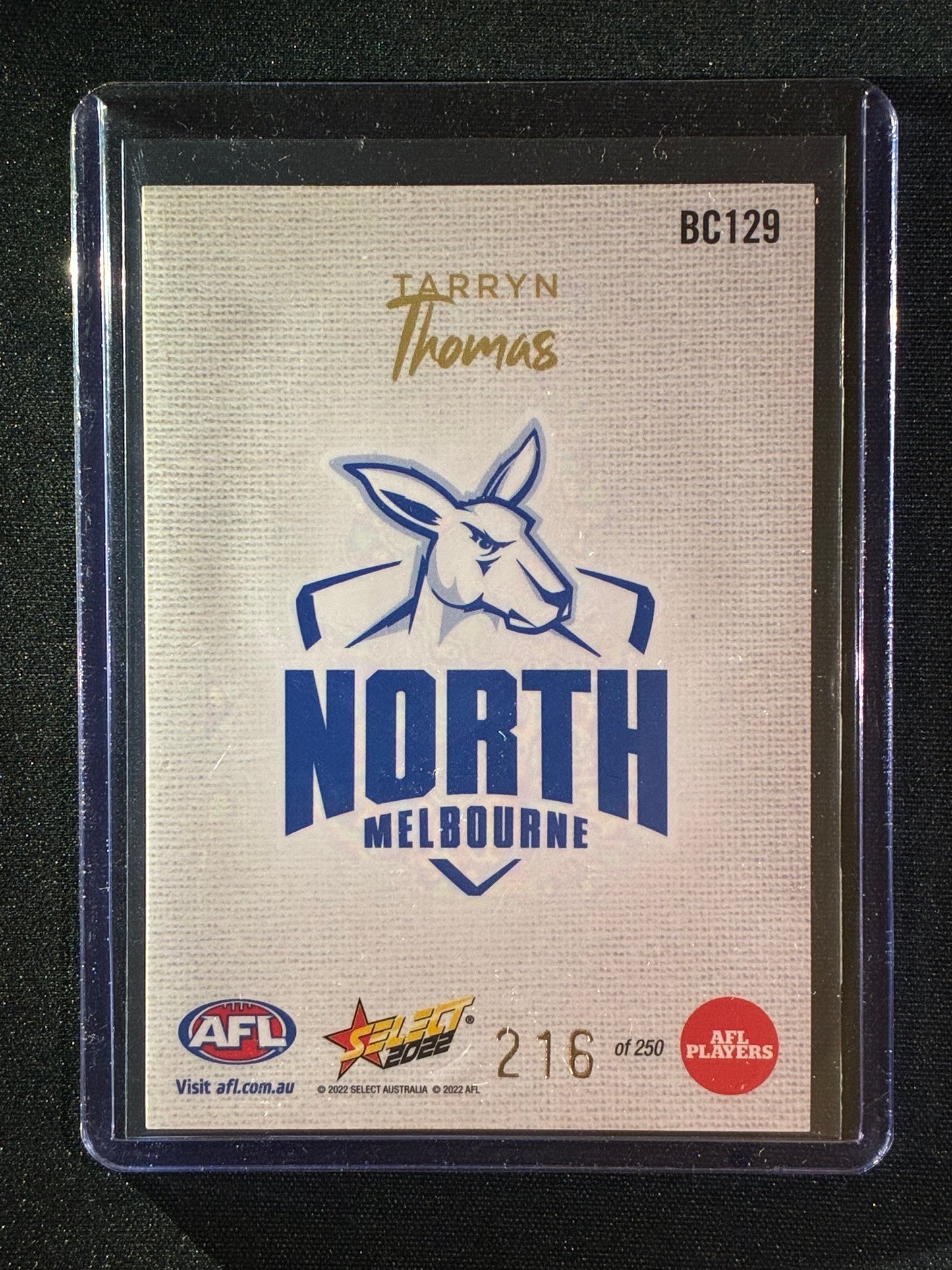 2022 Footy Stars TARRYN THOMAS Blank Canvas 216/250