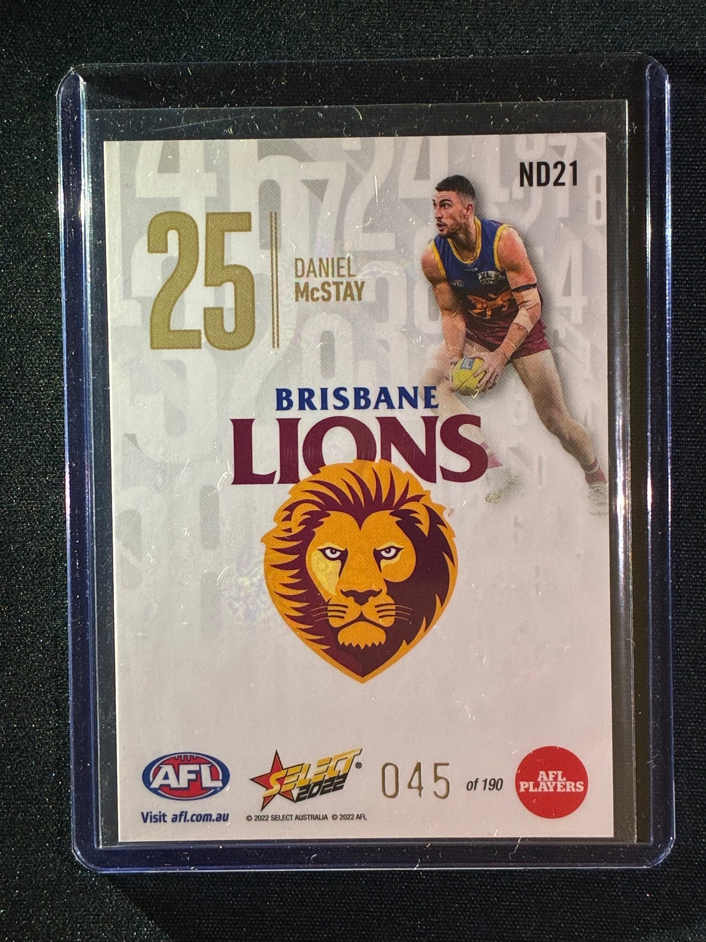 2022 Footy Stars DANIEL MCSTAY Numbers Daylight 45/190